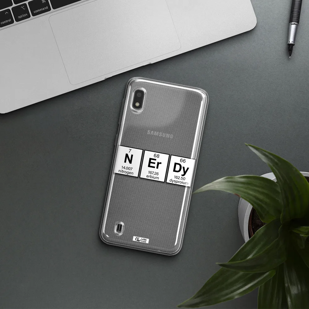 Nerdy Chemical Samsung A10 Clear TPU Case