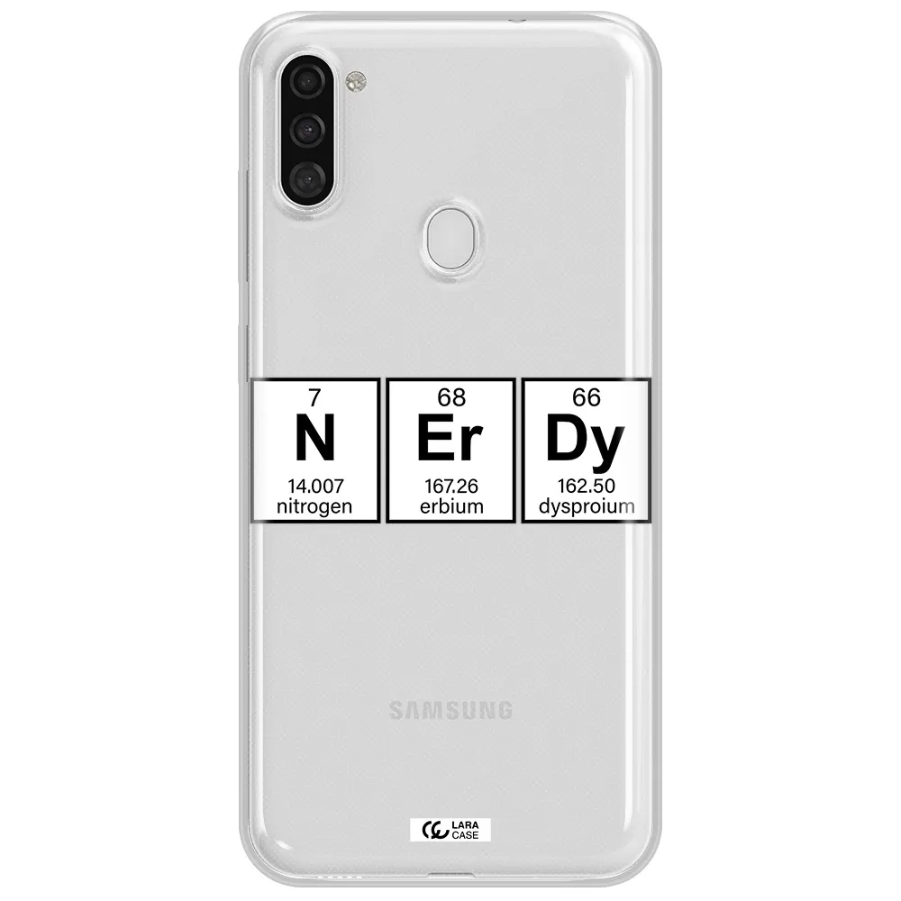 Nerdy Chemical Samsung A11 Clear TPU Case