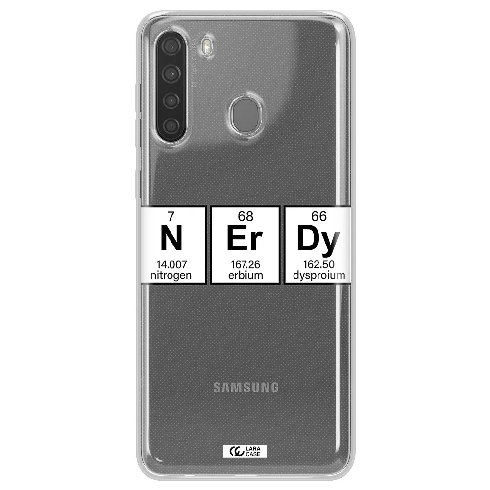 Nerdy Chemical Samsung A21 Clear TPU Case
