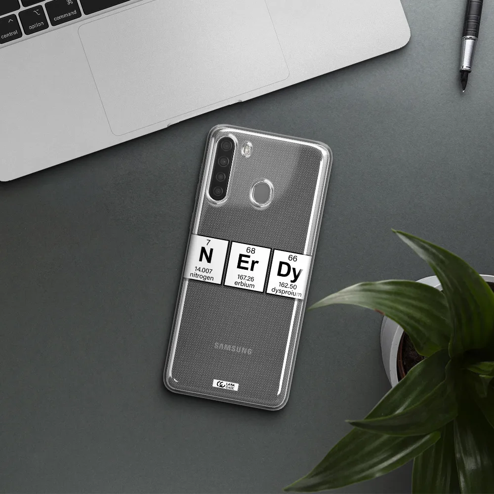 Nerdy Chemical Samsung A21 Clear TPU Case