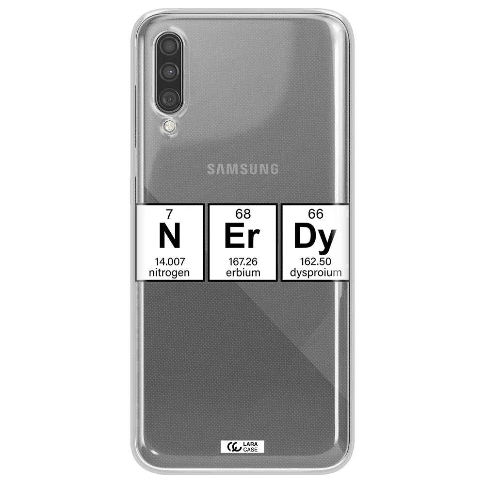 Nerdy Chemical Samsung A30S Clear TPU Case