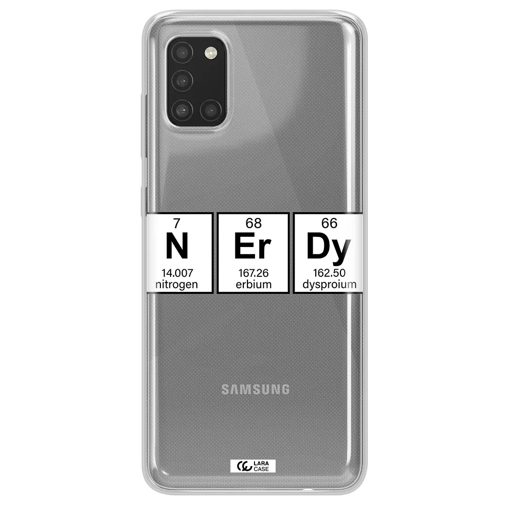 Nerdy Chemical Samsung A31 Clear TPU Case
