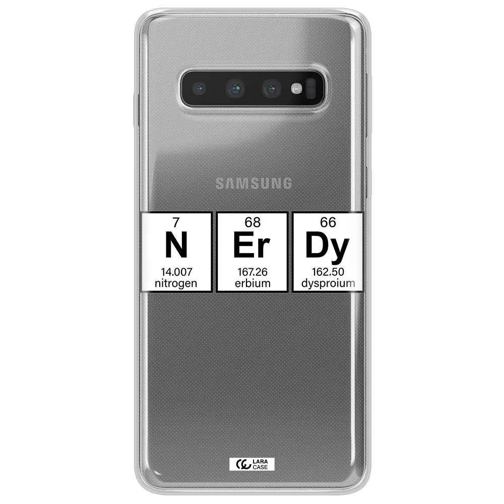 Nerdy Chemical Samsung S10 Clear TPU Case