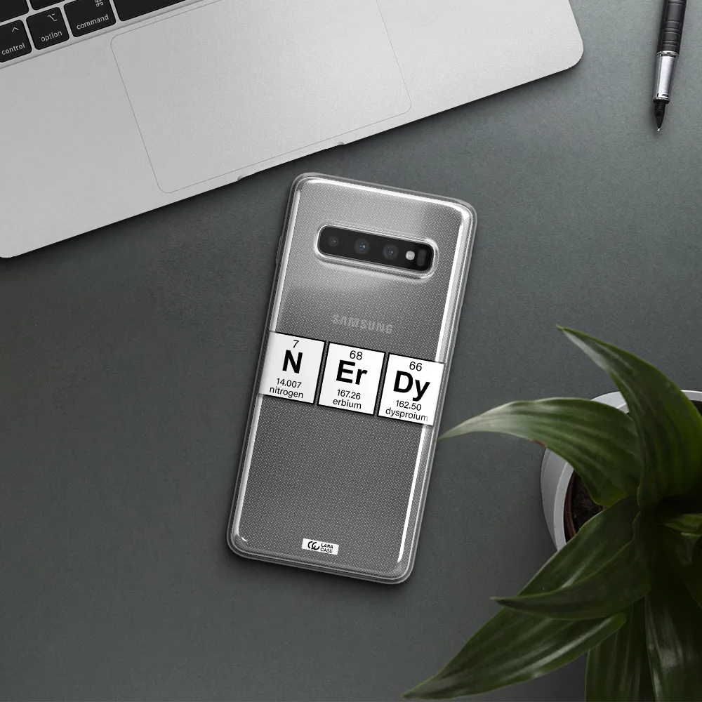 Nerdy Chemical Samsung S10 Clear TPU Case