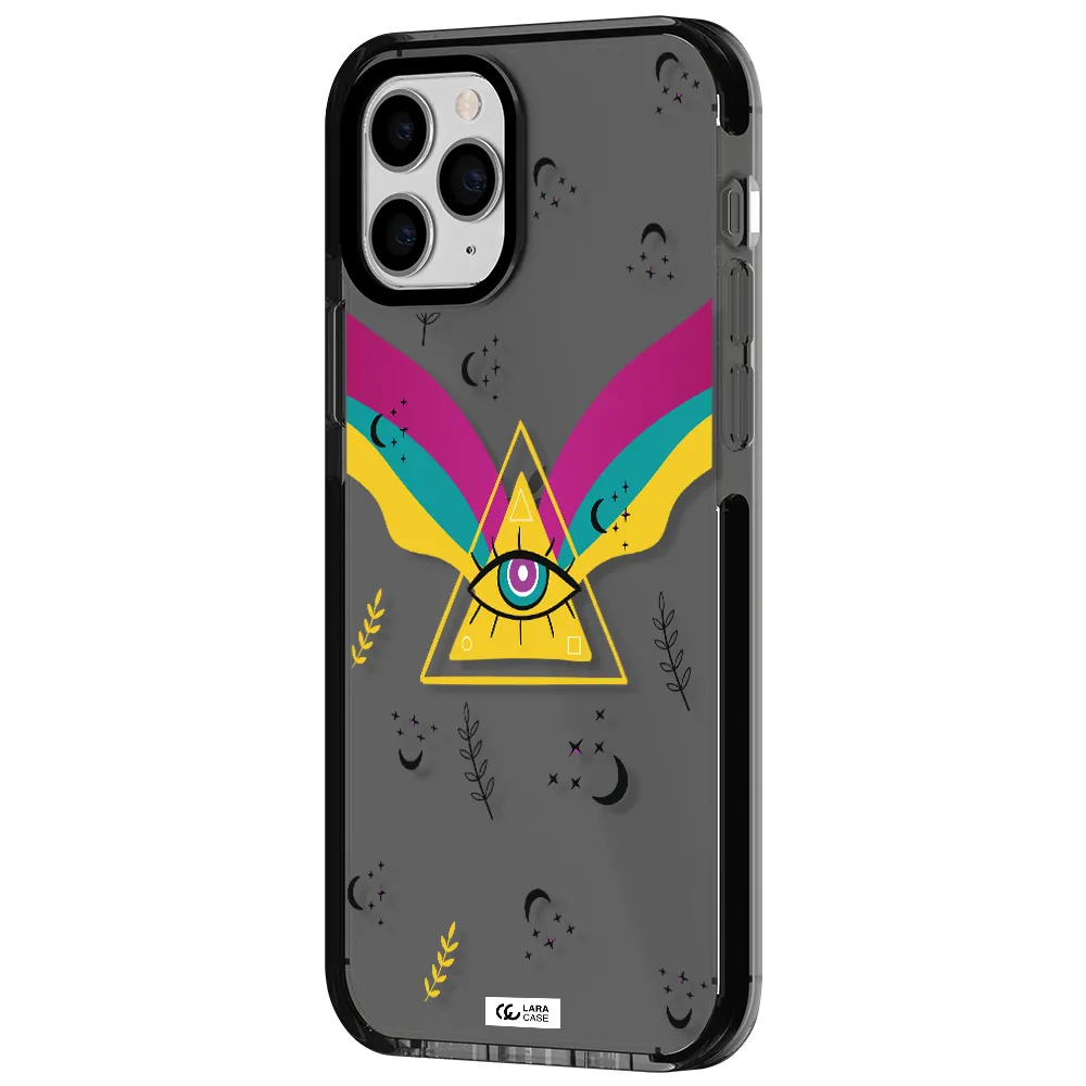 One-Eyed Pyramid Apple iPhone 11 pro max impact Smoke Black Case
