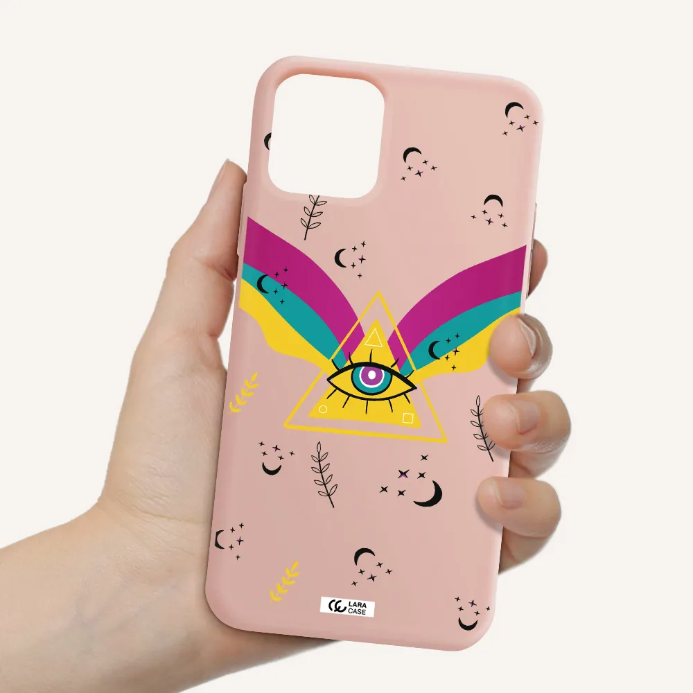 One-Eyed Pyramid Apple iPhone 11 pro max Silicone pastel pink Case