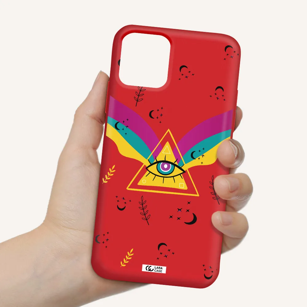 One-Eyed Pyramid Apple iPhone 11 pro Silicone Imperial Red Case