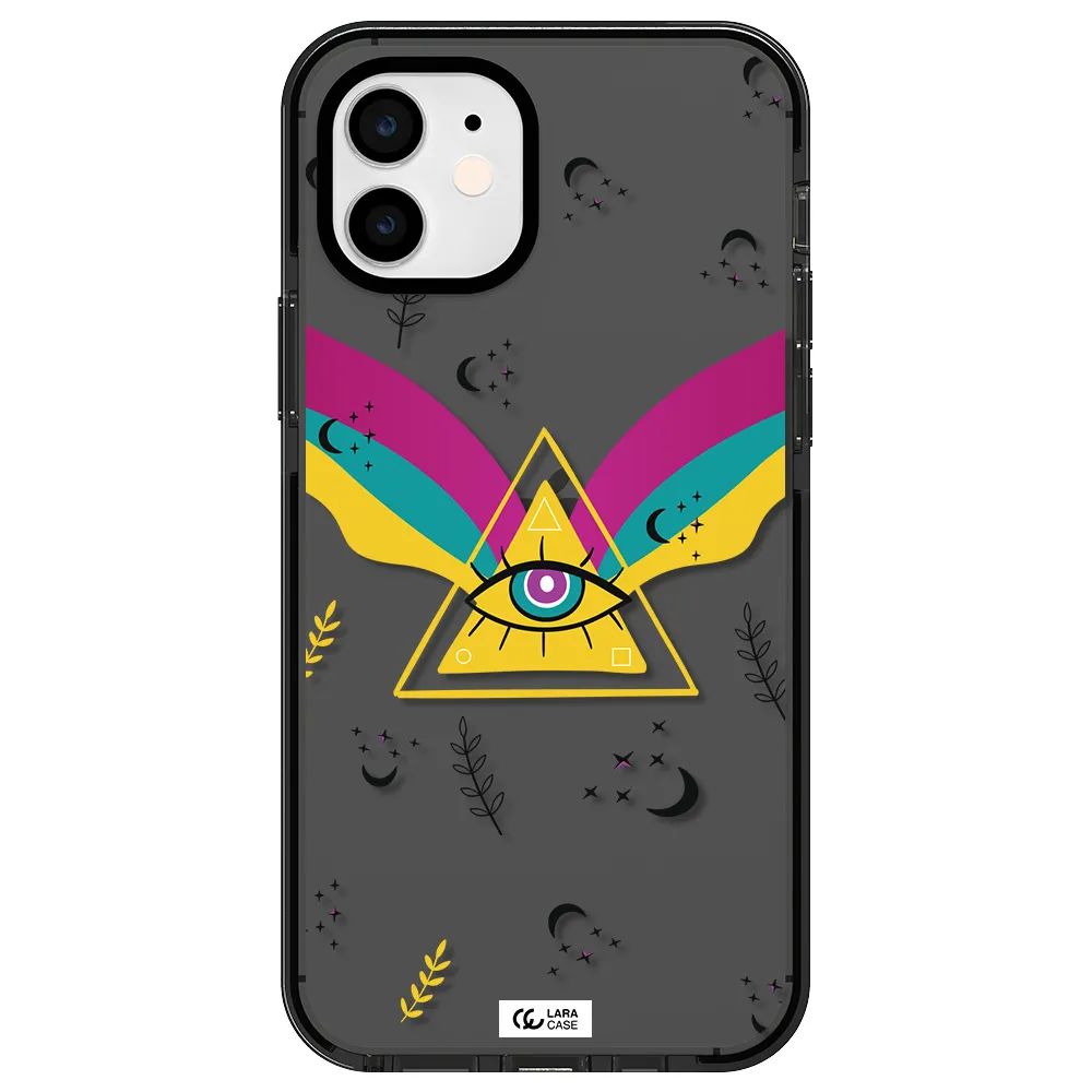One-Eyed Pyramid Apple iPhone 12 impact Smoke Black Case