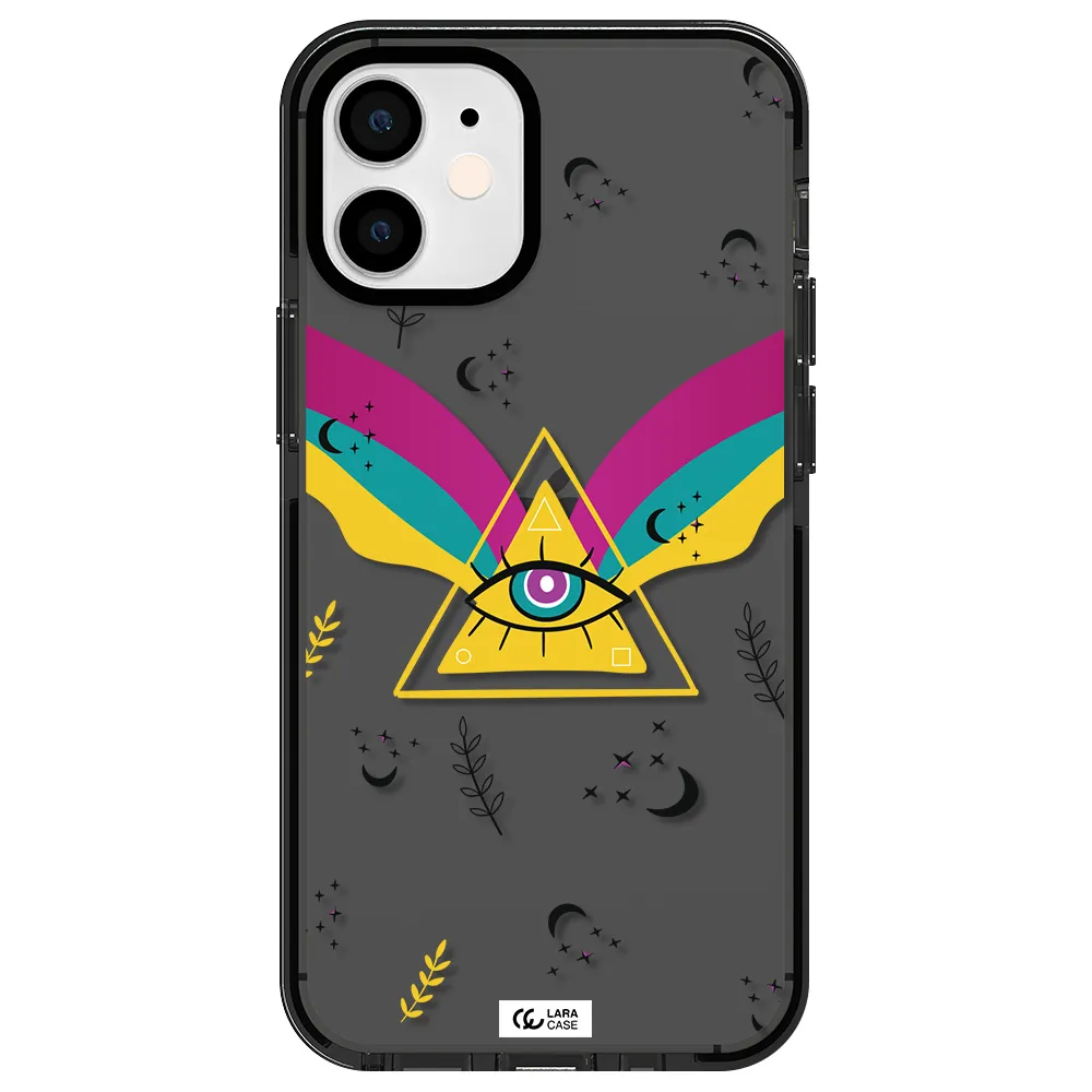 One-Eyed Pyramid Apple iPhone 12 mini impact Smoke Black Case