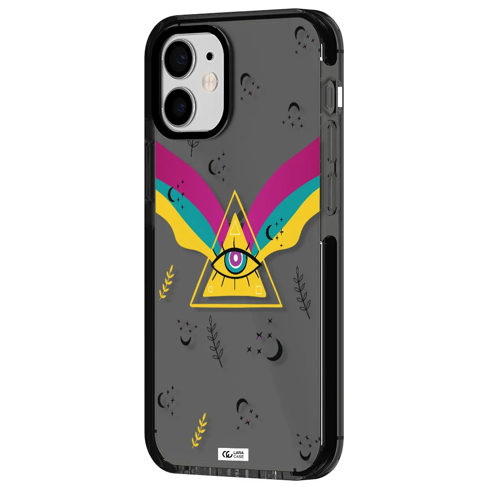 One-Eyed Pyramid Apple iPhone 12 mini impact Smoke Black Case