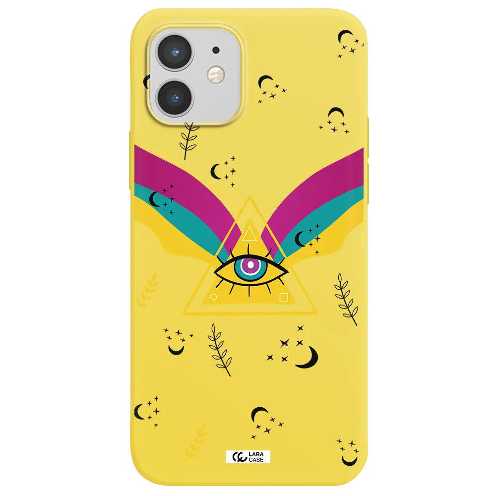 One-Eyed Pyramid Apple iPhone 12 mini Silicone canary yellow Case