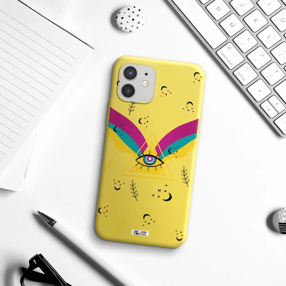 One-Eyed Pyramid Apple iPhone 12 mini Silicone canary yellow Case