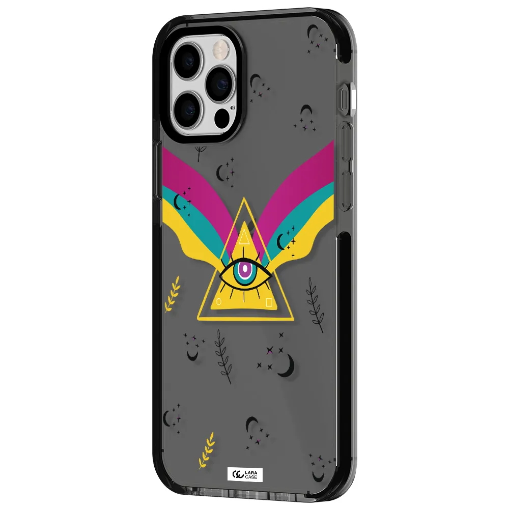 One-Eyed Pyramid Apple iPhone 12 pro impact Smoke Black Case