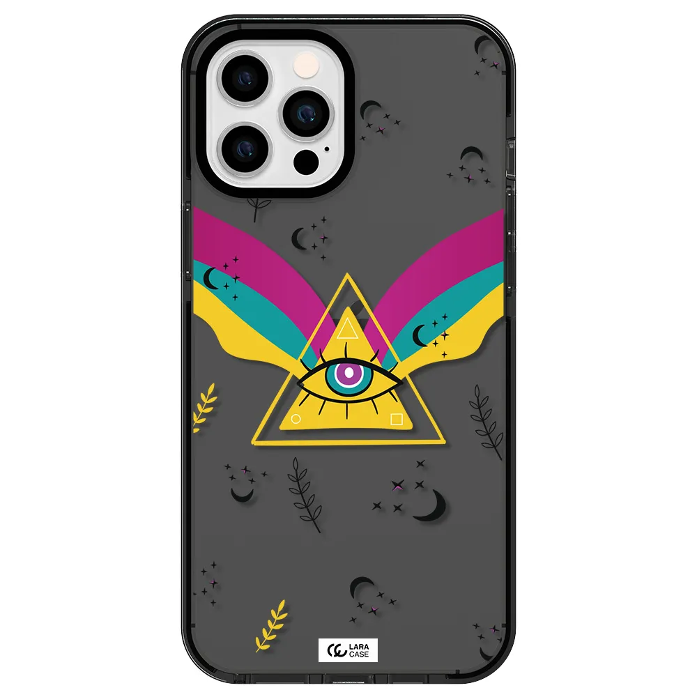 One-Eyed Pyramid Apple iPhone 12 pro max impact Smoke Black Case