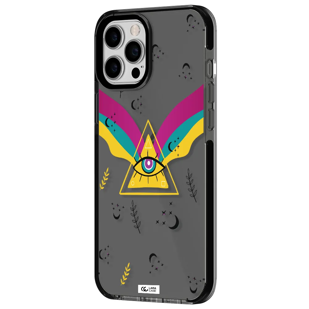 One-Eyed Pyramid Apple iPhone 12 pro max impact Smoke Black Case