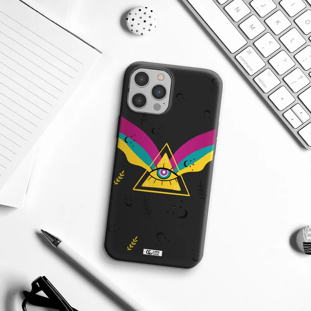 One-Eyed Pyramid Apple iPhone 12 pro max Silicone black Case