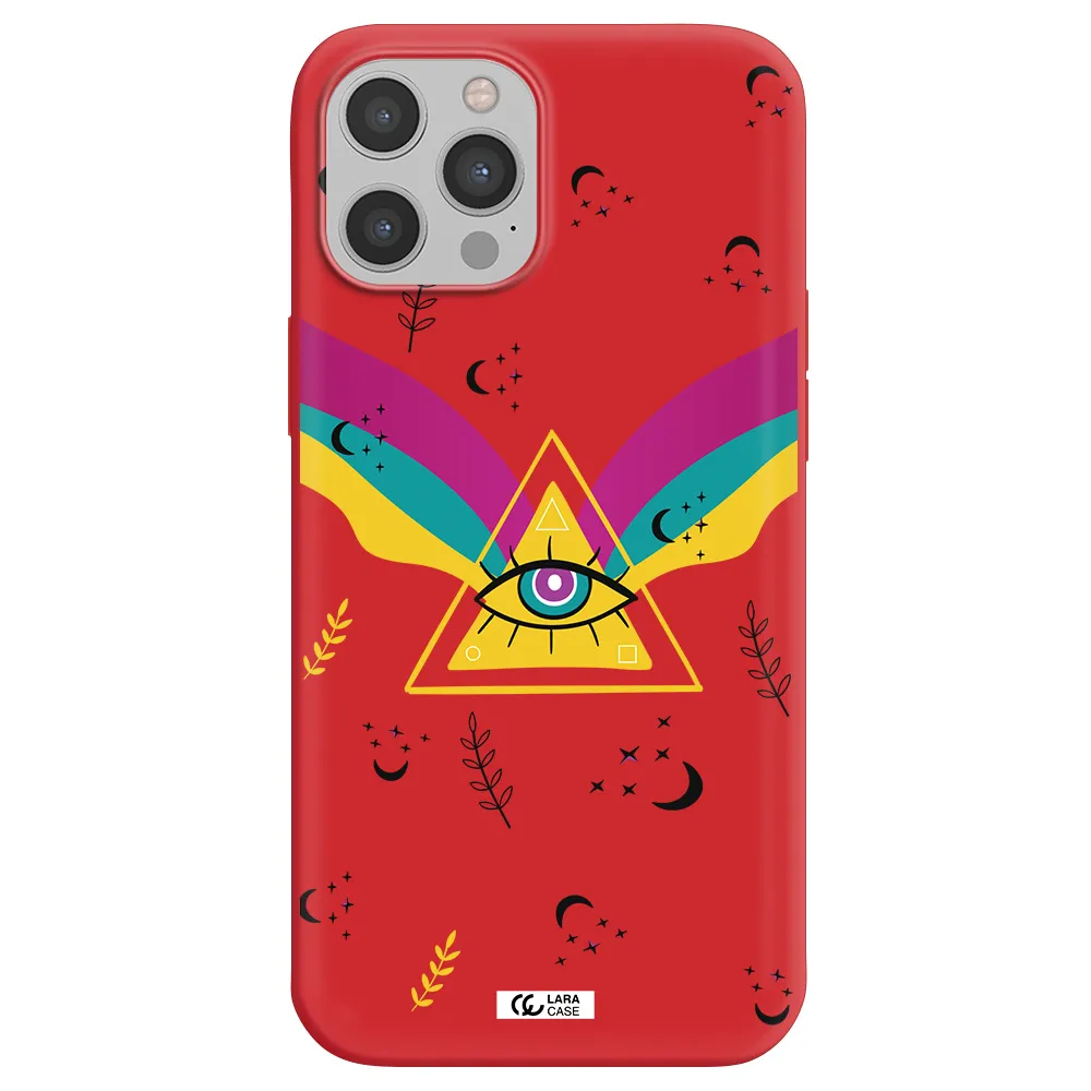 One-Eyed Pyramid Apple iPhone 12 pro max Silicone Imperial Red Case