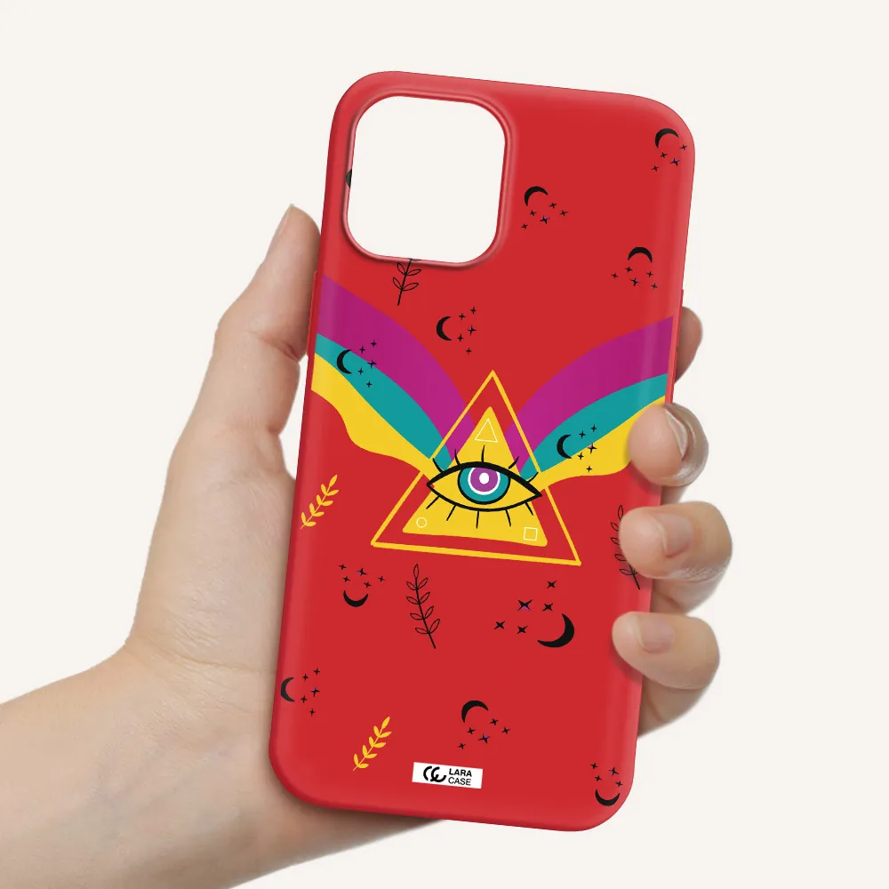 One-Eyed Pyramid Apple iPhone 12 pro max Silicone Imperial Red Case