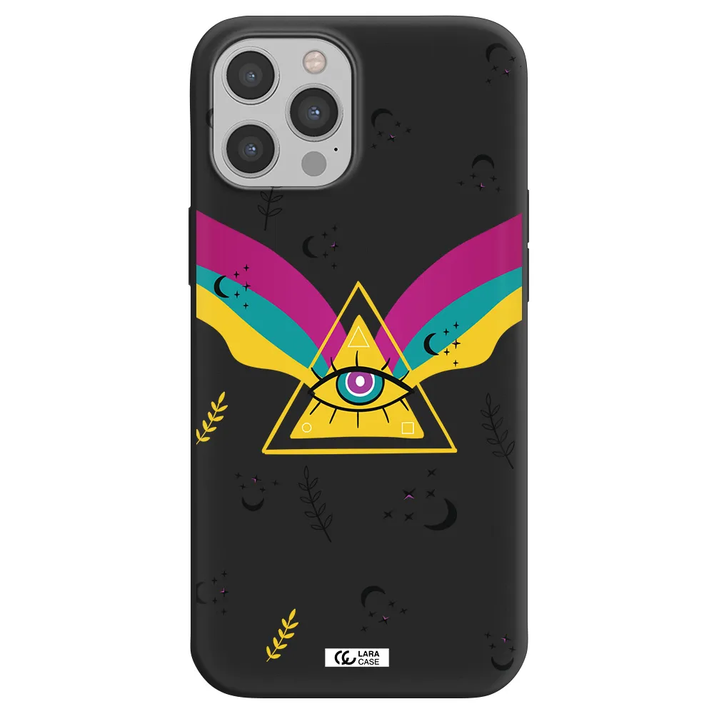 One-Eyed Pyramid Apple iPhone 12 pro Silicone black Case