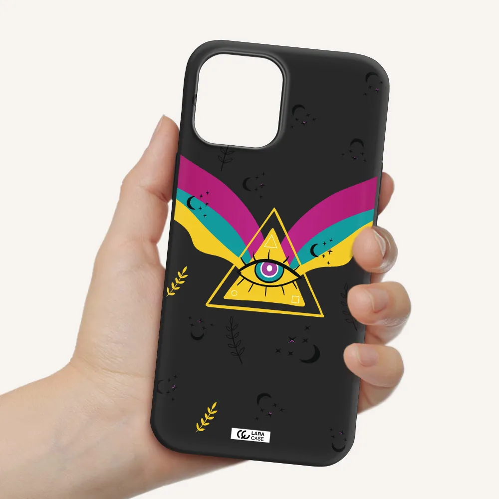 One-Eyed Pyramid Apple iPhone 12 pro Silicone black Case