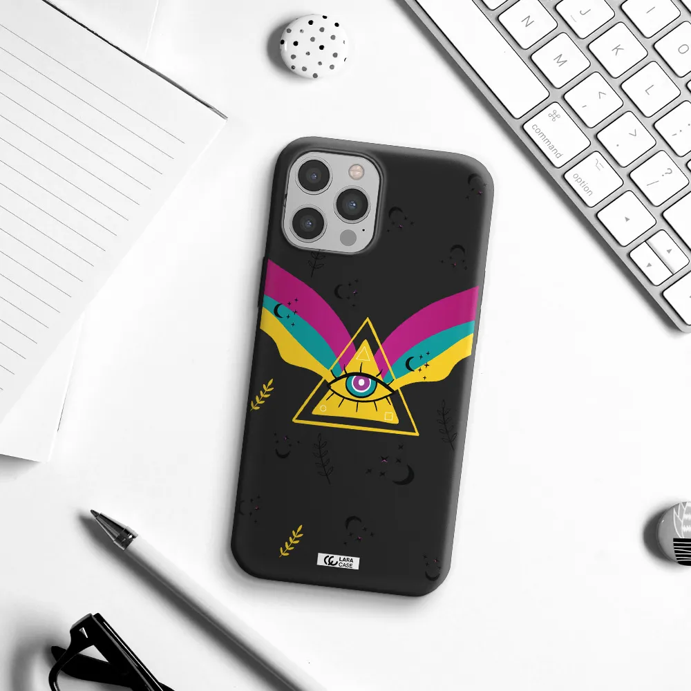 One-Eyed Pyramid Apple iPhone 12 pro Silicone black Case