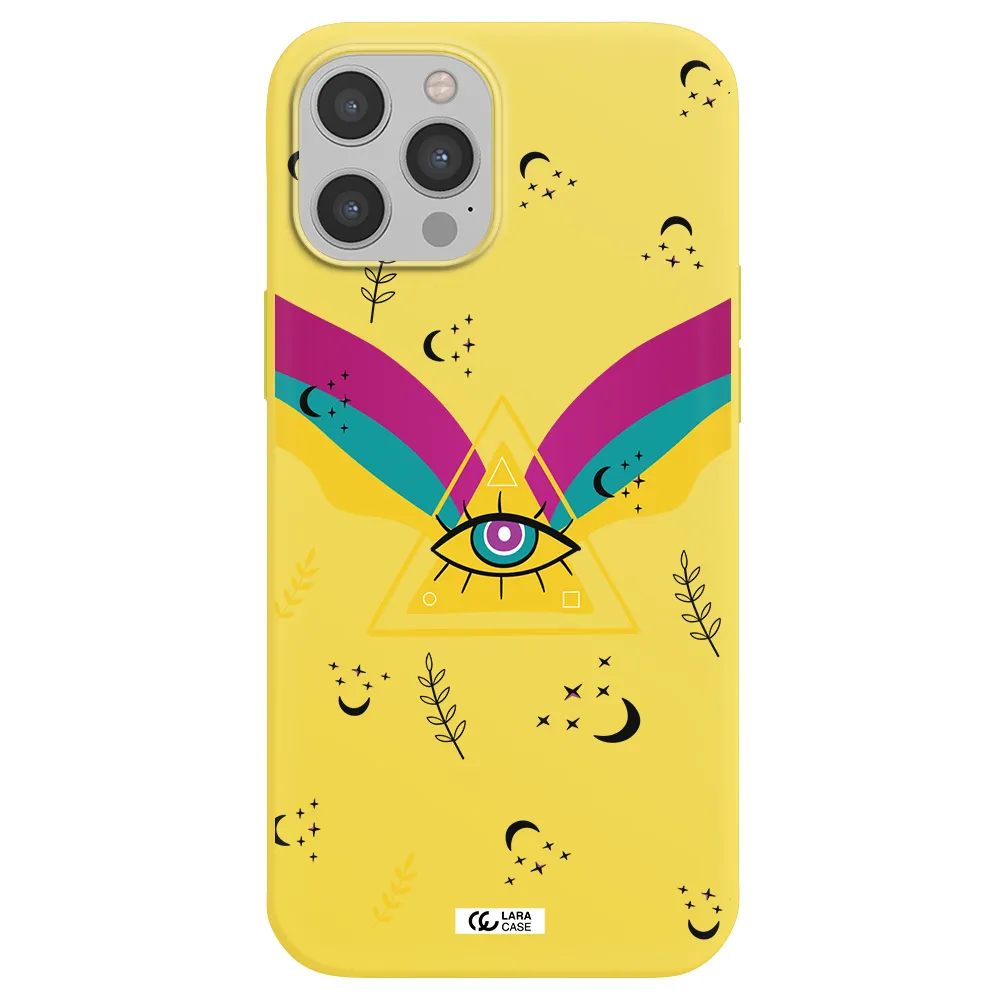 One-Eyed Pyramid Apple iPhone 12 pro Silicone canary yellow Case