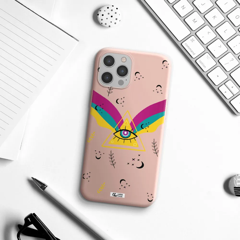 One-Eyed Pyramid Apple iPhone 12 pro Silicone pastel pink Case