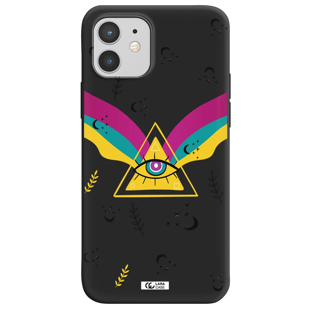One-Eyed Pyramid Apple iPhone 12 Silicone black Case