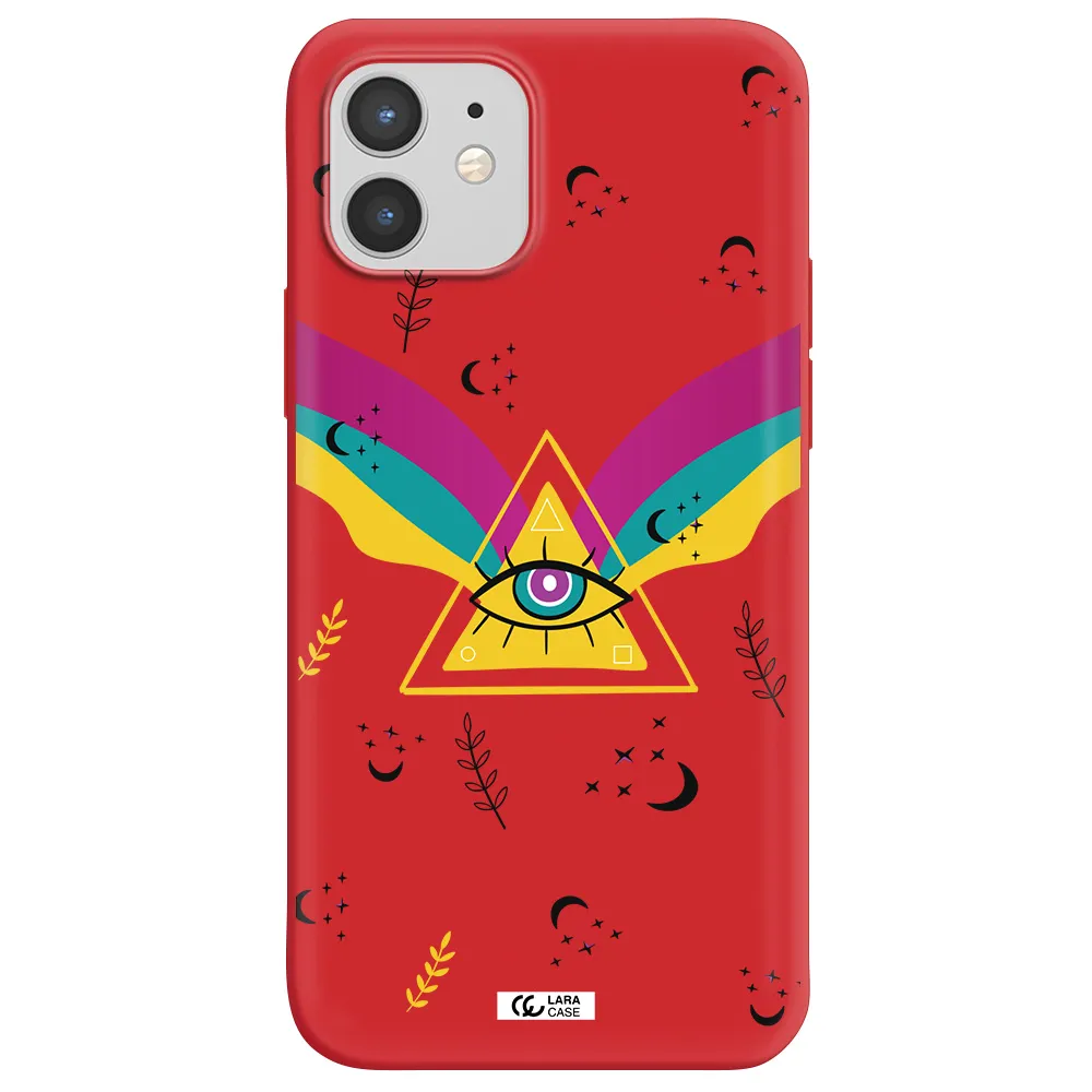 One-Eyed Pyramid Apple iPhone 12 Silicone Imperial Red Case