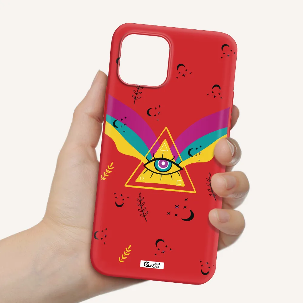 One-Eyed Pyramid Apple iPhone 12 Silicone Imperial Red Case