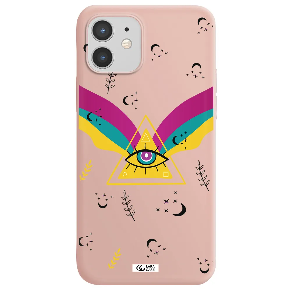 One-Eyed Pyramid Apple iPhone 12 Silicone pastel pink Case