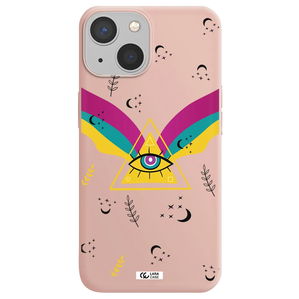 One-Eyed Pyramid Apple iPhone 13 mini Silicone pastel pink Case
