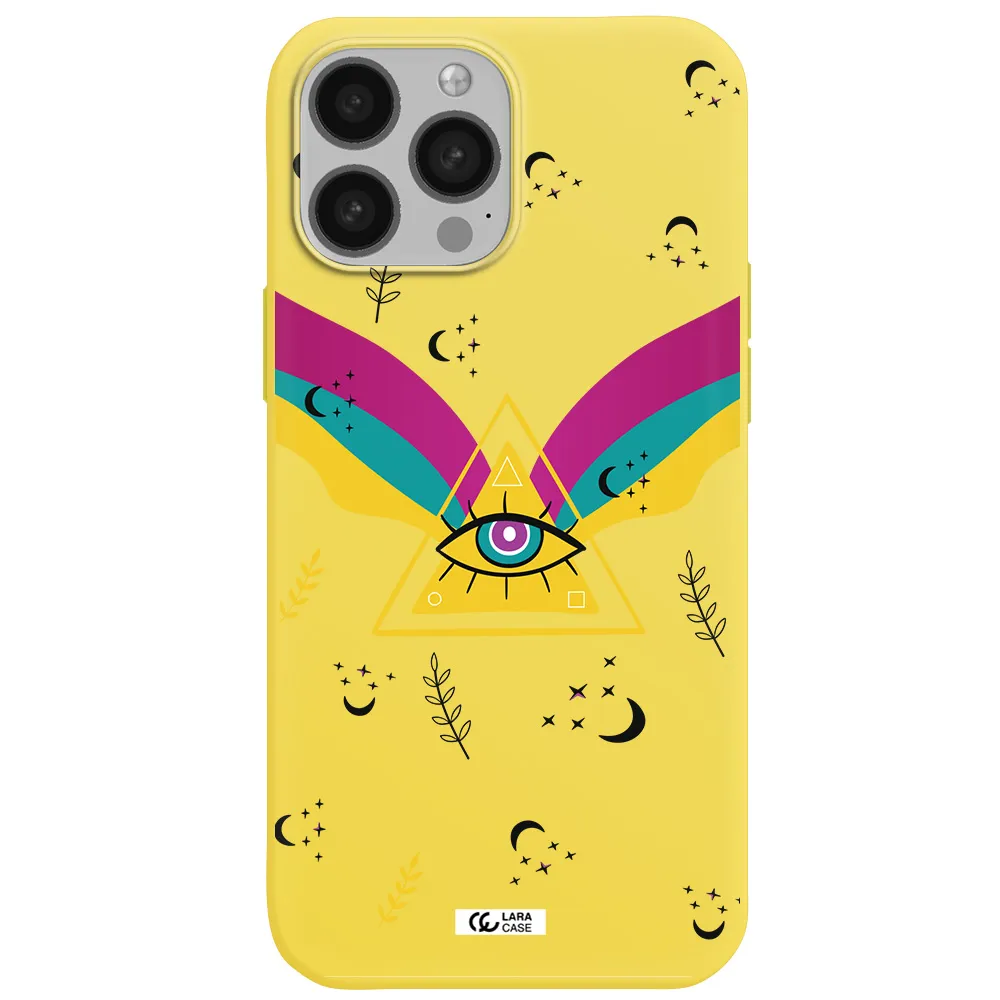One-Eyed Pyramid Apple iPhone 13 Pro Max Silicone canary yellow Case
