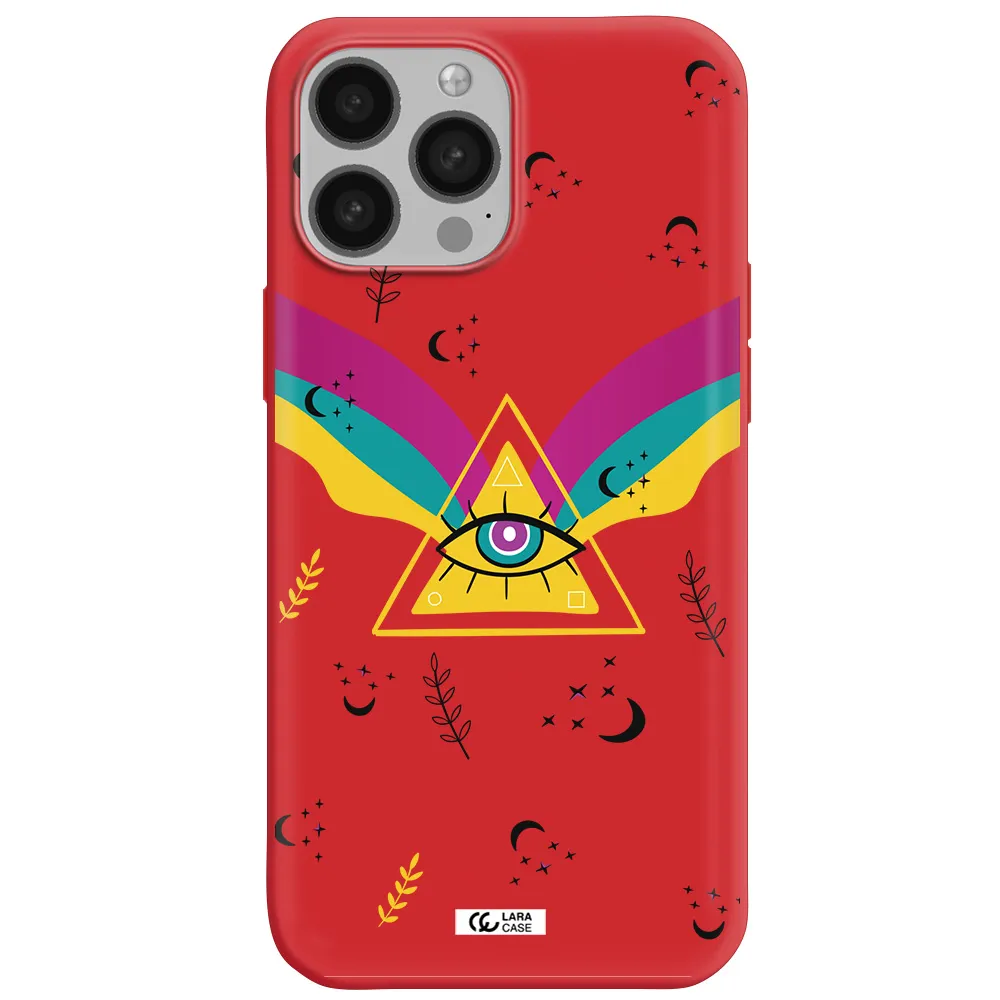 One-Eyed Pyramid Apple iPhone 13 Pro Max Silicone Imperial Red Case