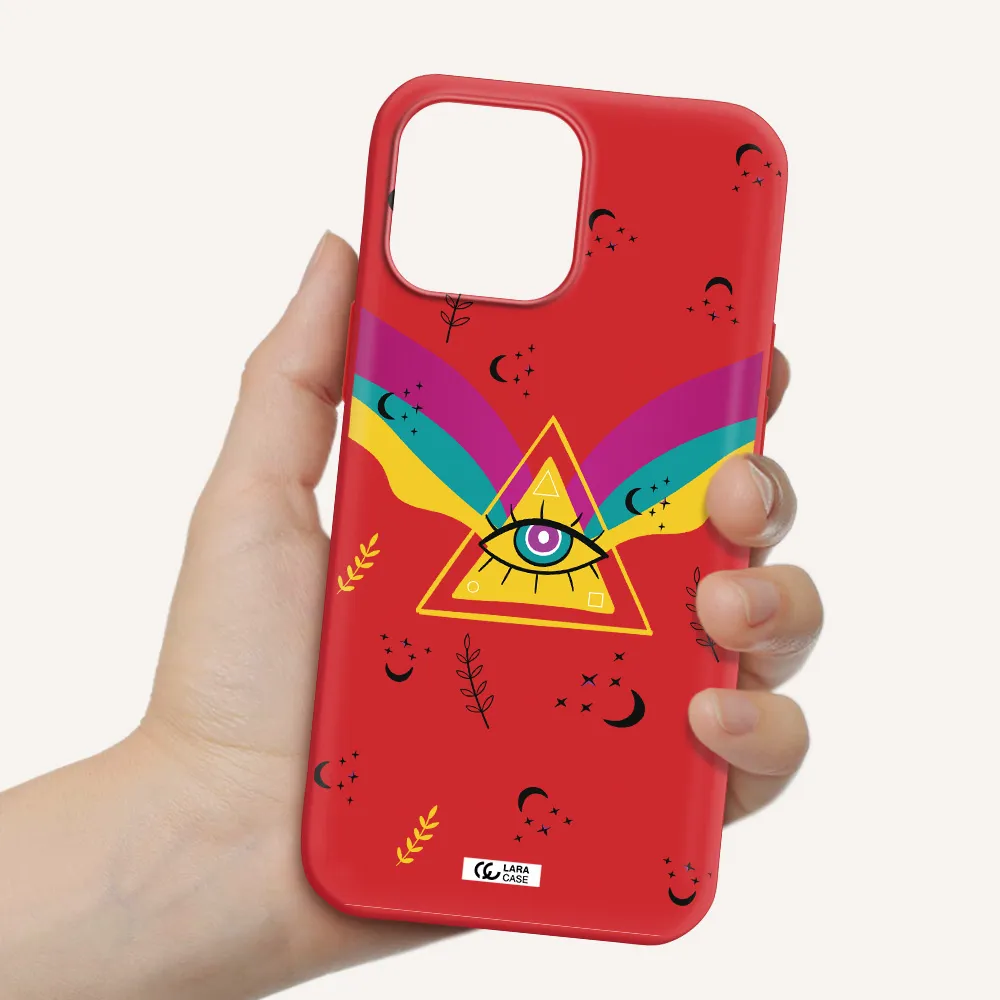 One-Eyed Pyramid Apple iPhone 13 Pro Max Silicone Imperial Red Case