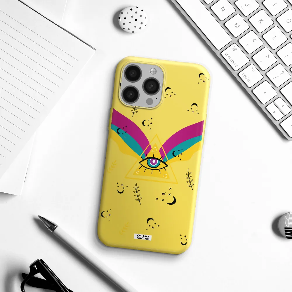 One-Eyed Pyramid Apple iPhone 13 Pro Silicone canary yellow Case