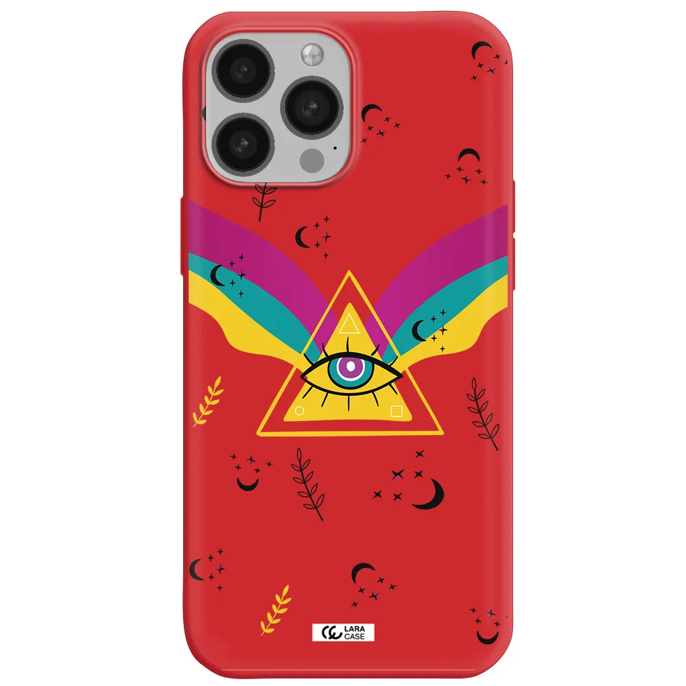 One-Eyed Pyramid Apple iPhone 13 Pro Silicone Imperial Red Case