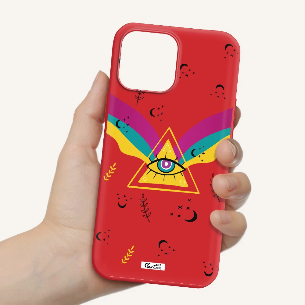 One-Eyed Pyramid Apple iPhone 13 Pro Silicone Imperial Red Case