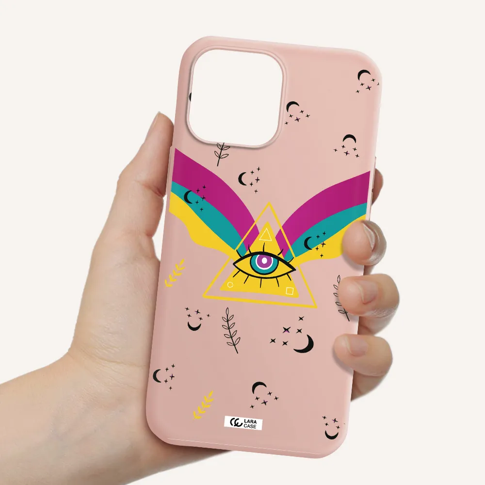 One-Eyed Pyramid Apple iPhone 13 Pro Silicone pastel pink Case