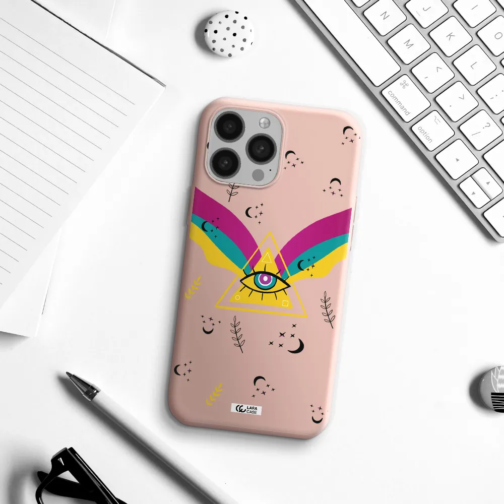 One-Eyed Pyramid Apple iPhone 13 Pro Silicone pastel pink Case