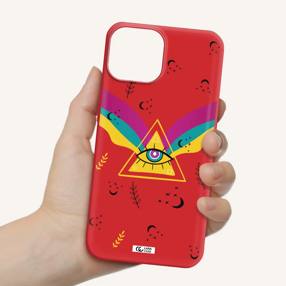 One-Eyed Pyramid Apple iPhone 13 Silicone Imperial Red Case