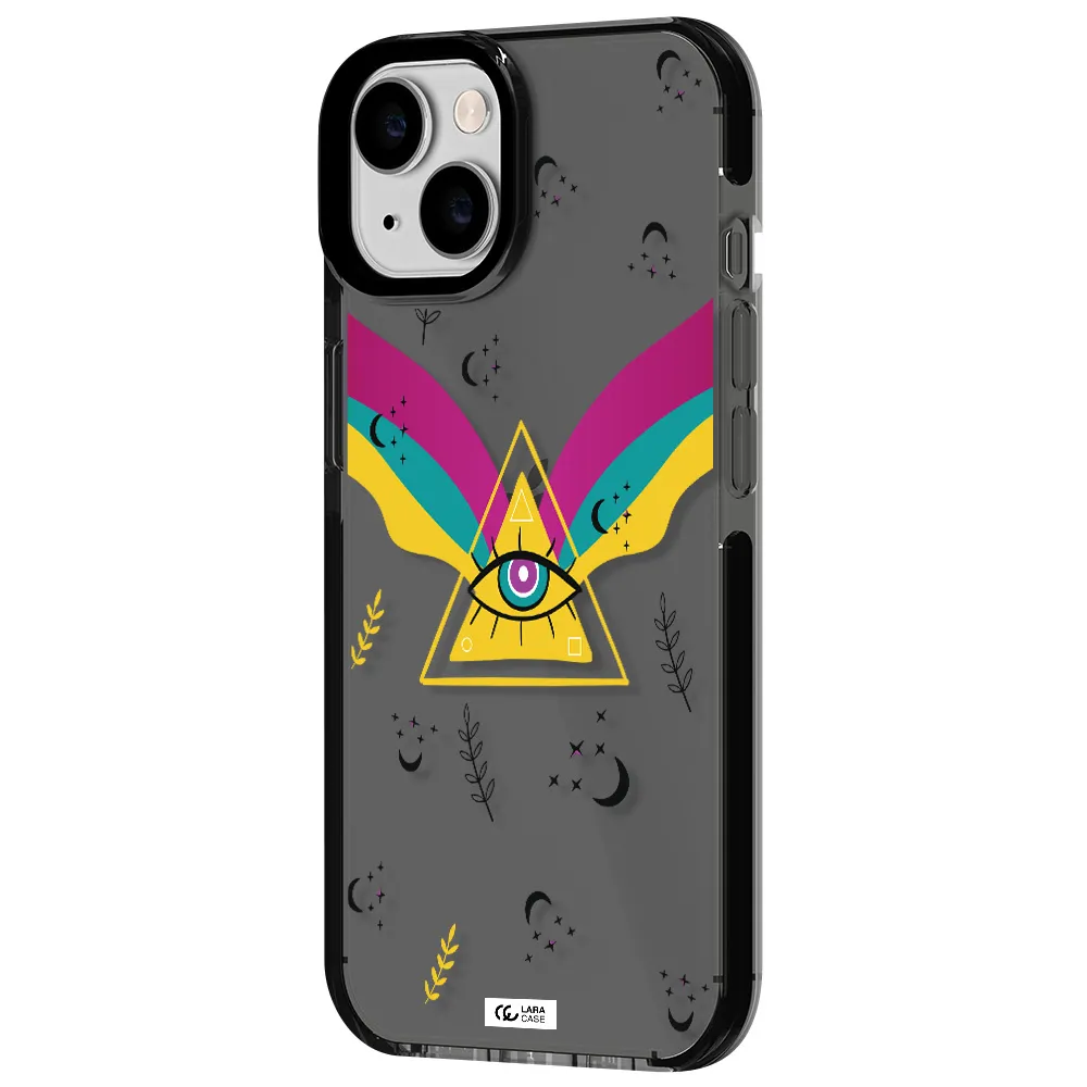 One-Eyed Pyramid Apple iPhone 14 impact Smoke Black Case