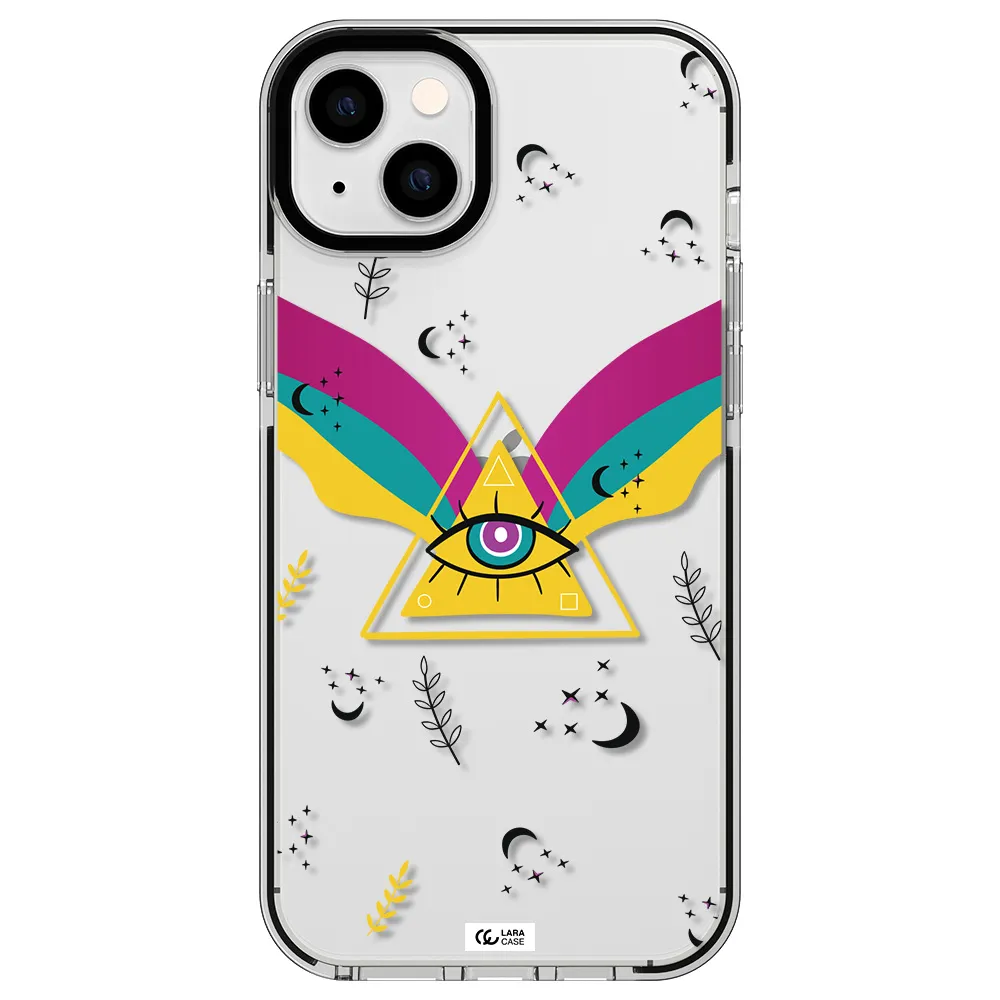One-Eyed Pyramid Apple iPhone 14 plus impact black border Case