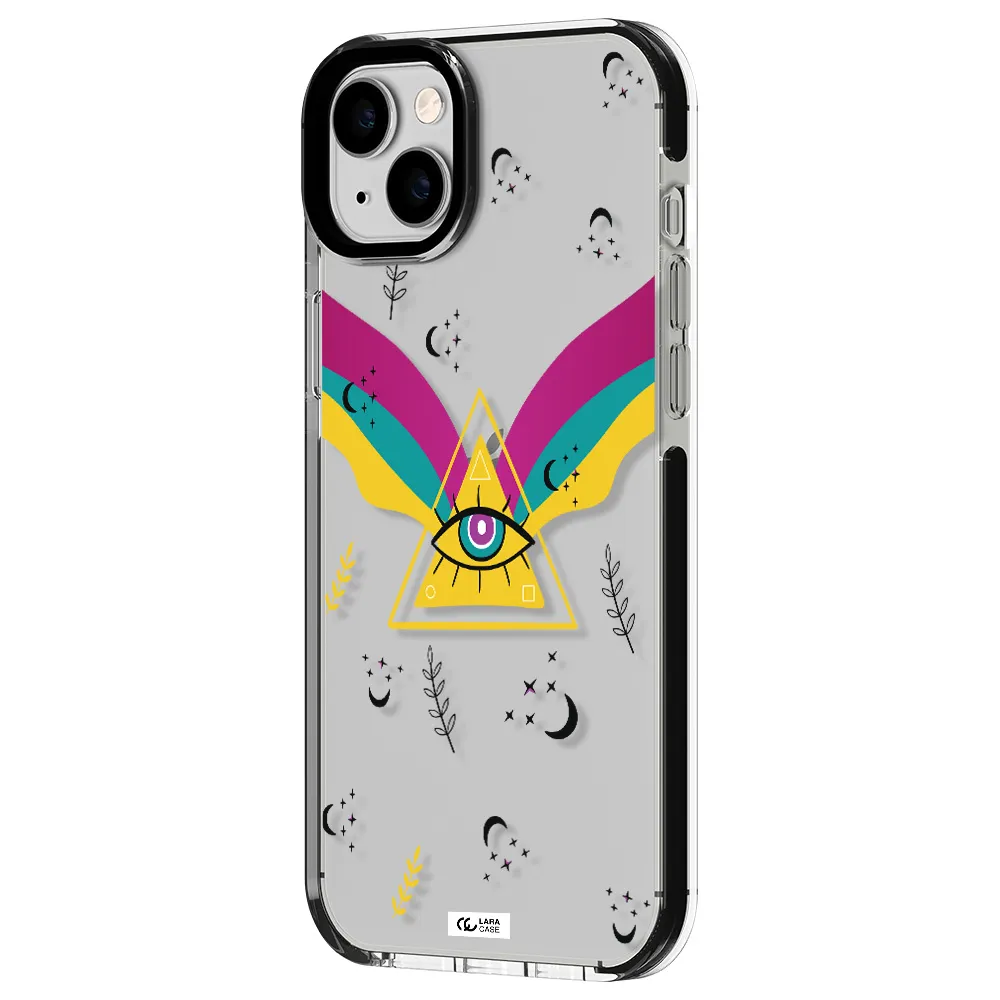 One-Eyed Pyramid Apple iPhone 14 plus impact black border Case
