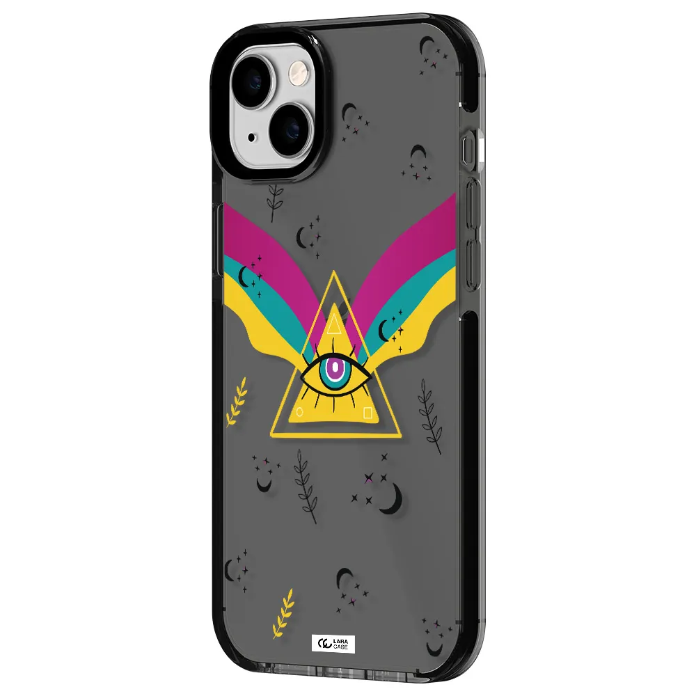 One-Eyed Pyramid Apple iPhone 14 plus impact Smoke Black Case