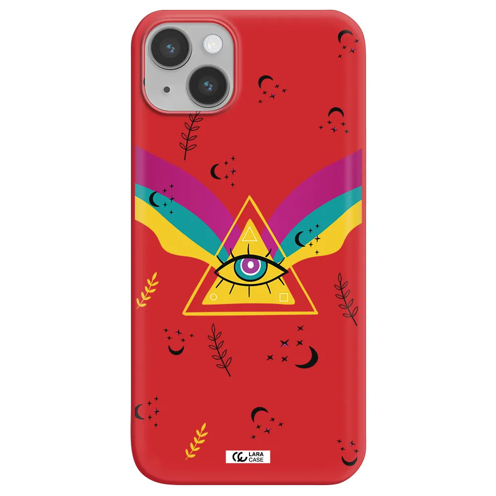 One-Eyed Pyramid Apple iPhone 14 plus Silicone Imperial Red Case
