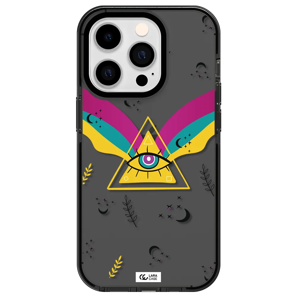 One-Eyed Pyramid Apple iPhone 14 pro impact Smoke Black Case