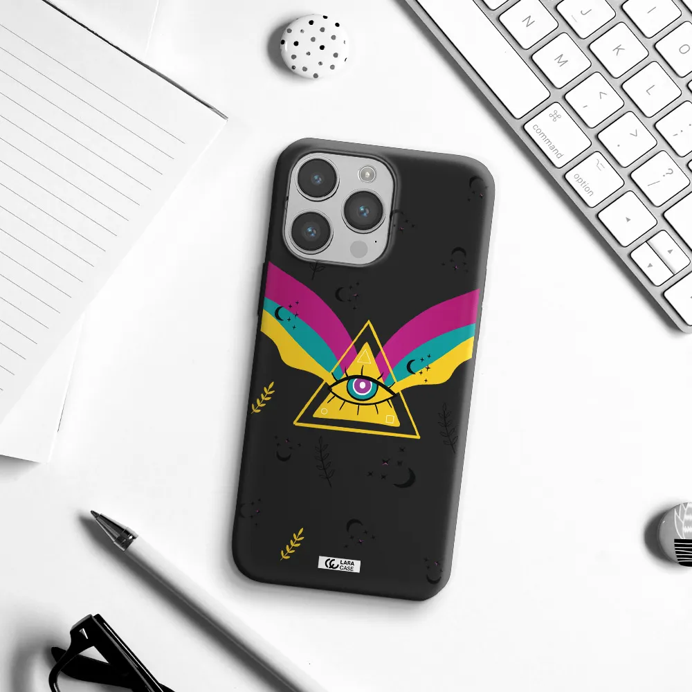 One-Eyed Pyramid Apple iPhone 14 pro max Silicone black Case