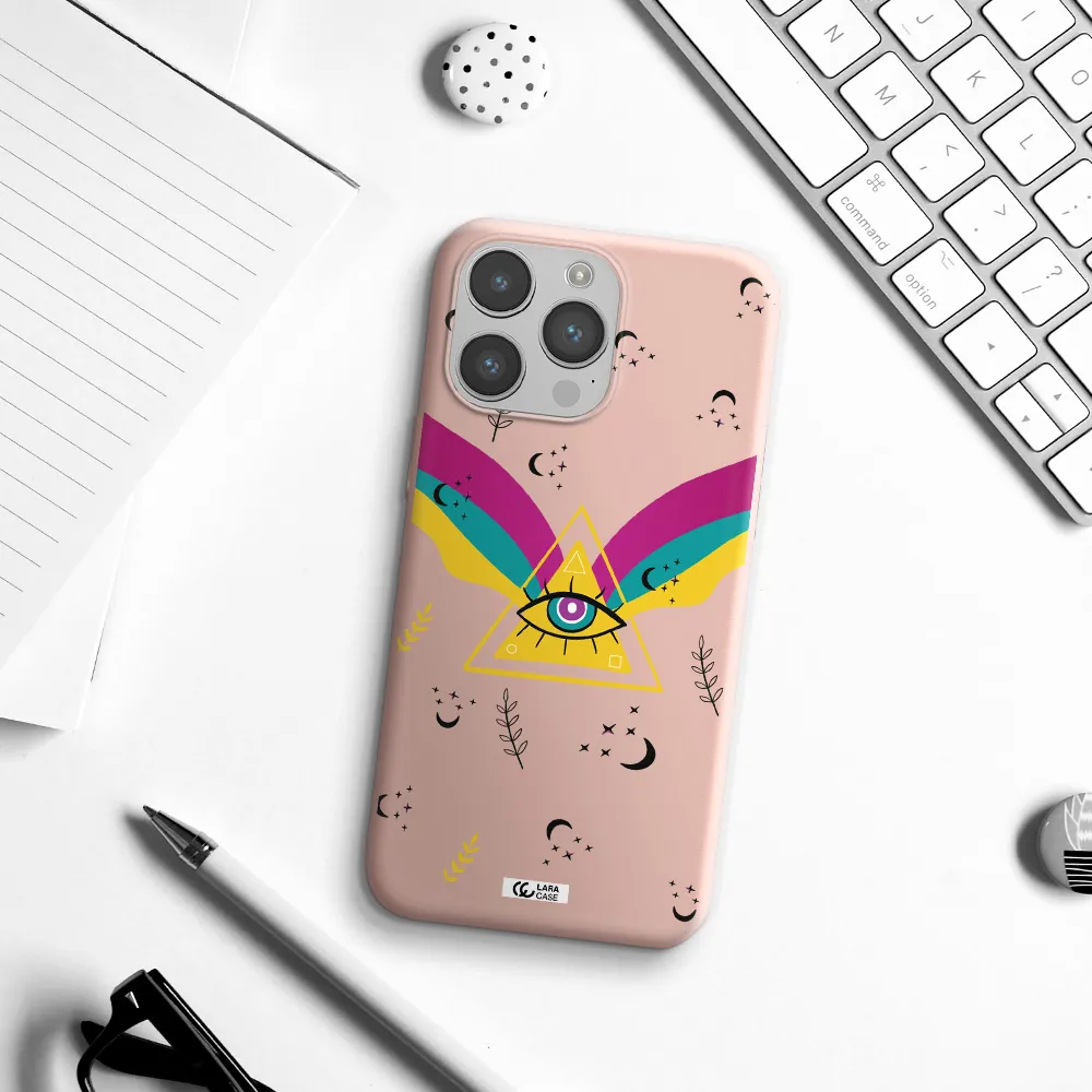One-Eyed Pyramid Apple iPhone 14 pro max Silicone pastel pink Case