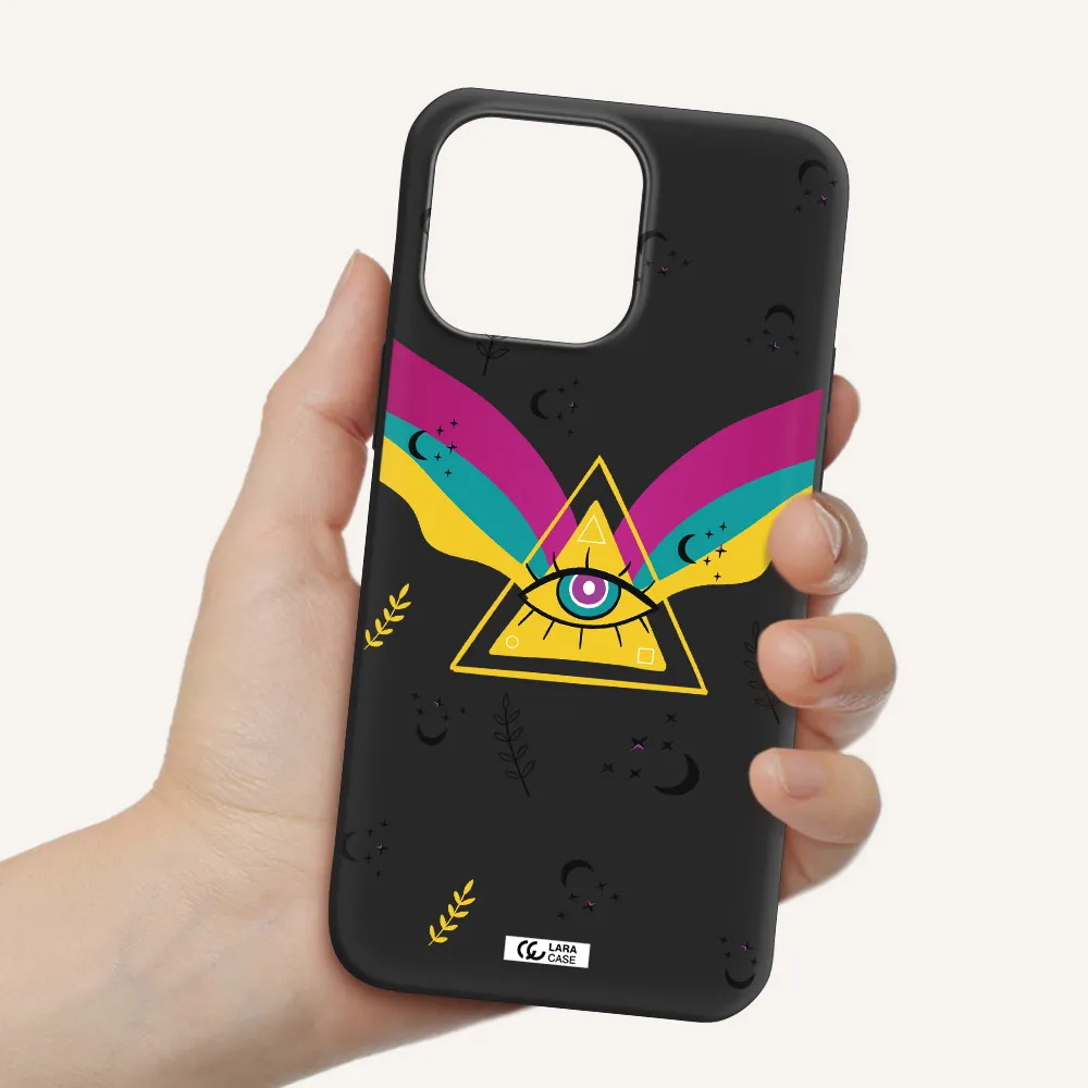 One-Eyed Pyramid Apple iPhone 14 pro Silicone black Case